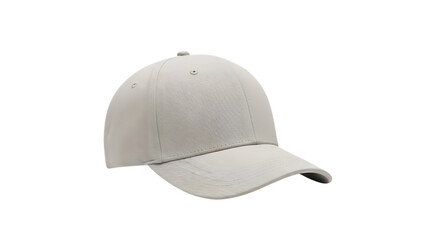 Fototapeta premium Plain Light Gray Baseball Cap with Curved Brim and Stitched Details, , isolated on a white or transparent background, cutout, PNG