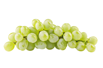 Fresh green grape cluster isolated on white background