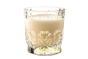 single transparant Glass with milk isolated on white background