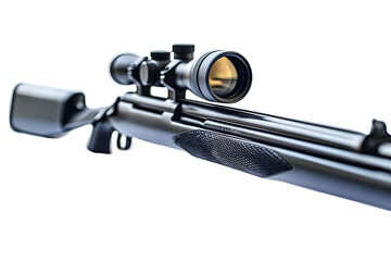 A Hunting Rifle with a Scope Isolated on White