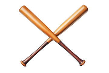 Two crossed baseball bats with a ball on a white background vector illustration Isolated colored flat minimalistic style vector illustration of two cro