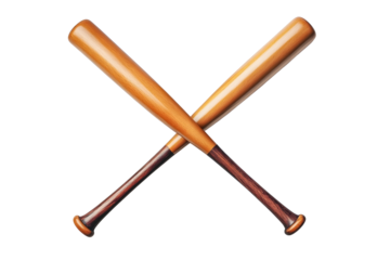 Two crossed baseball bats with a ball on a white background vector illustration Isolated colored flat minimalistic style vector illustration of two cro