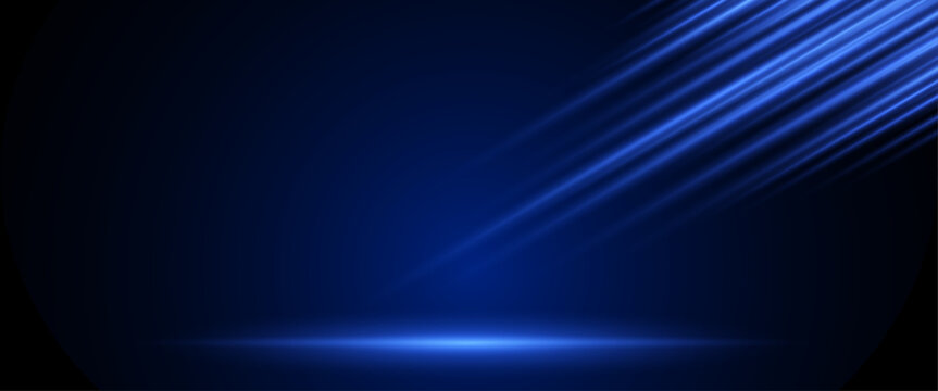 Abstract technology futuristic light blue stripe vertical lines light on blue background 