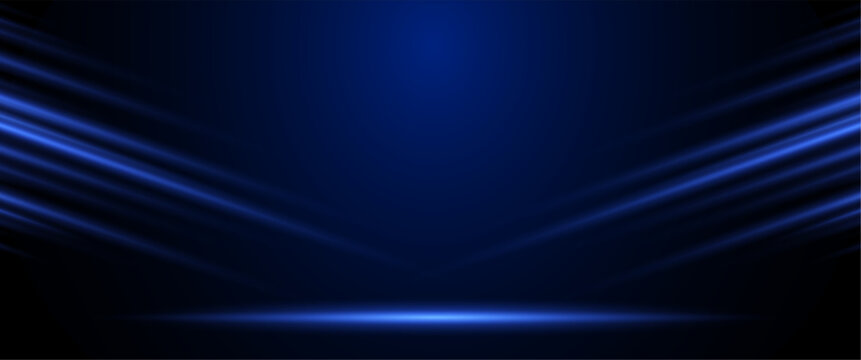 Abstract technology futuristic light blue stripe vertical lines light on blue background 