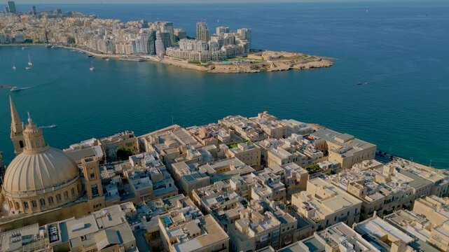   malta panorama , aerial  video