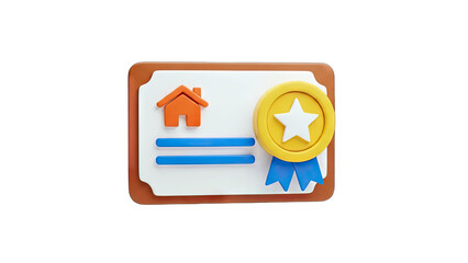 Real Estate Certificate Awarded: Property Ownership Concept