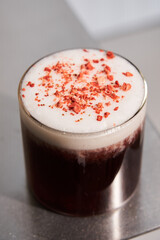 Richness Crowned With Delicacies, Premium Seasonal Beverage Adorned With Raspberry And Microfoam Details