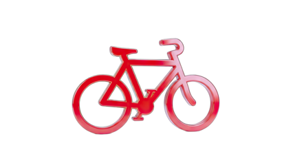 Red Bicycle Icon on White Background