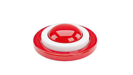 Red Button Icon Isolated on White Background