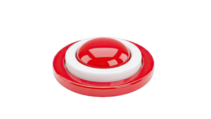 Red Button Icon Isolated on White Background