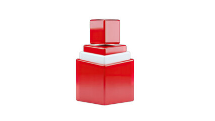 Red Cubes Stacked on White Background