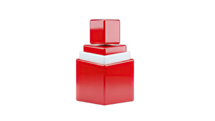 Red Cubes Stacked on White Background