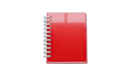 Red Notebook on White Background