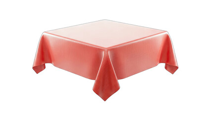 Red Tablecloth Isolated on White Background