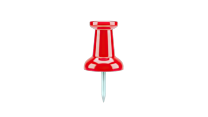 Red Push Pin Isolated on White Background