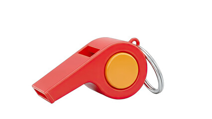 Red Whistle Isolated on White Background
