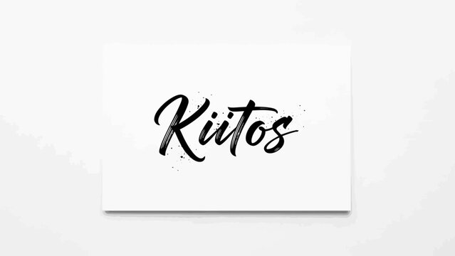 Elegant minimalist thank you card with Finnish word Kiitos on white surface