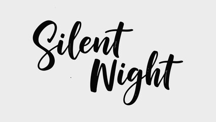 Elegant 'Silent Night' Script on Minimalist Background for Holiday Decor
