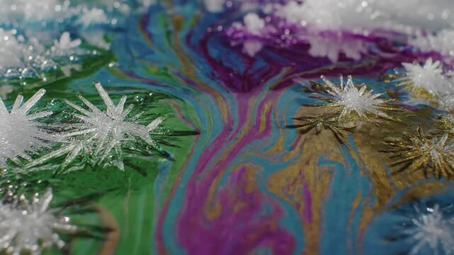 Nature's Chroma Melt with melting frost revealing pure chroma effect green screen frost patterns style featuring frost, chroma,