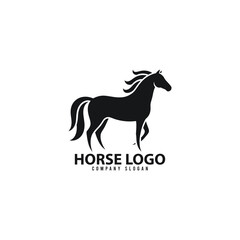 Silhouette of a powerful horse in motion, perfect for equestrian brands and logos