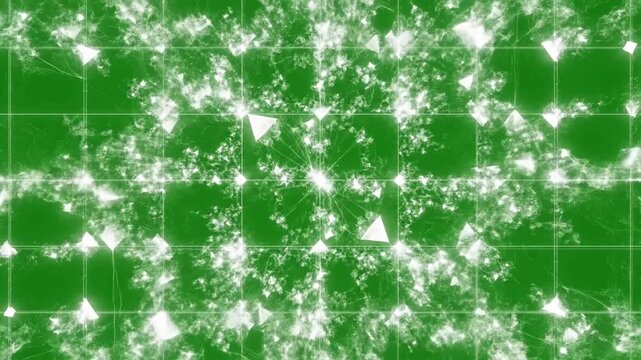 Geometric grid fade to transparency with geometric grid fading in and effect ad_ready green screen geometric grid style featuring
