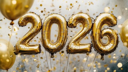 golden foil balloons new year 2026 