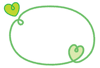 クレヨンラインのカーリーハートフレーム/グリーン