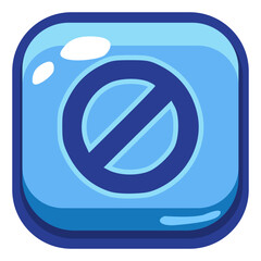 Fototapeta premium Blue Ban Prohibited Icon Button