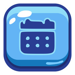 Blue Calendar Date Icon Button
