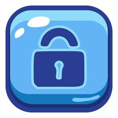 Blue Lock Secure Icon Button