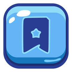 Blue Flag Marker Icon Button