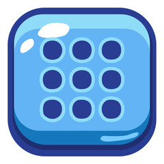 Blue Grid Dots Icon Button