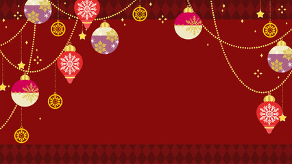かわいいクリスマスオーナメントのイラスト背景