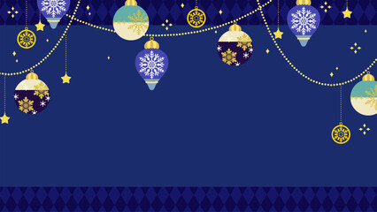 かわいいクリスマスオーナメントのイラスト背景