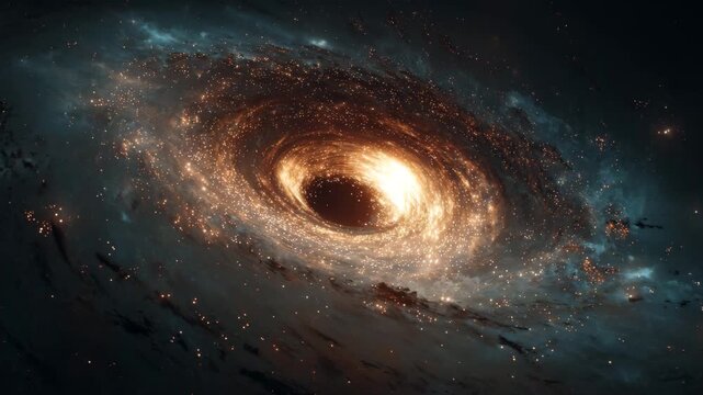 Stunning black hole accretion disk galaxy space art