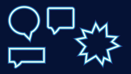 Vibrant neon frames glow against a sleek dark background. Perfect for web design ads poster and gaming graphics. Vector illustration.