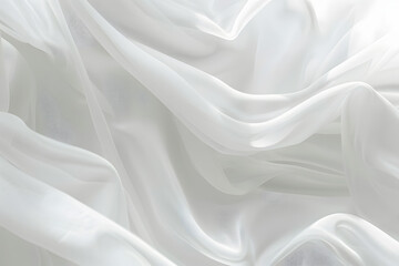 Obraz premium Delicate White Fabric: The image features a close-up of a delicate white fabric with soft folds. It conveys a sense of elegance and sophistication.