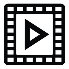Modern stylized icon for a video play button, signifying content playback.