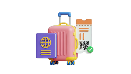 Travel Essentials: Suitcase, Passport, and Ticket Ready for Adventure
