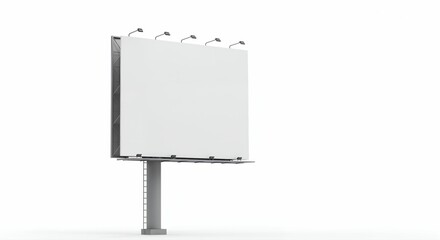 Obraz premium Billboard Advertising: A modern billboard stands tall against a minimalist background, ready to display impactful messaging. 