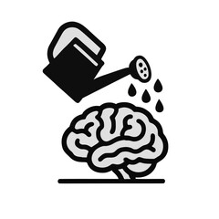 Icon "Therapy": a brain being watered with a watering can.