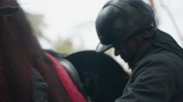 horse gear detailed, sharp view of equine harness with hay background, intricate horse tack shown against backdrop of hay, detailed image capturing horse harness and bridle with hay in background