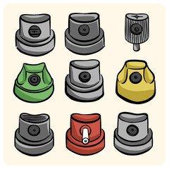 Graffiti Spray Can Cap Nozzles Set