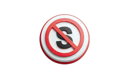 No Stopping Sign on White Background