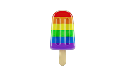 Rainbow Popsicle Isolated on White Background