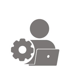 設定作業を行う技術者アイコン(グレー)