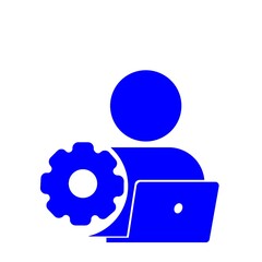設定作業を行う技術者アイコン(青)