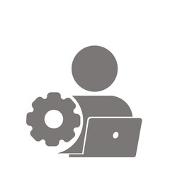 設定作業を行う技術者アイコン(グレー)