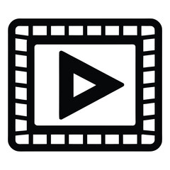 Modern stylized icon for a video play button, signifying content playback.