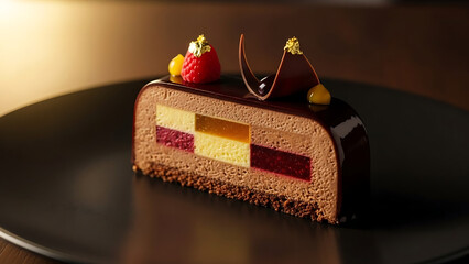 Dessert Mousse Cake Slice